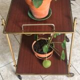 Vintage gold metal serving tray formica style