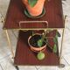 Vintage gold metal serving tray formica style