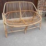 Old rattan bench