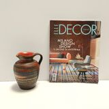 Handmade Brown Lacquered Earthenware Pitcher by Aldo Londi for Bitossi