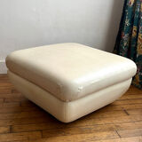 Pouf en cuir années 70/80