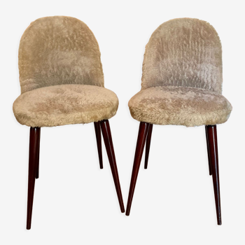 Pair of chairs moumoutes 60s