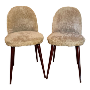 Paire de chaises moumoutes