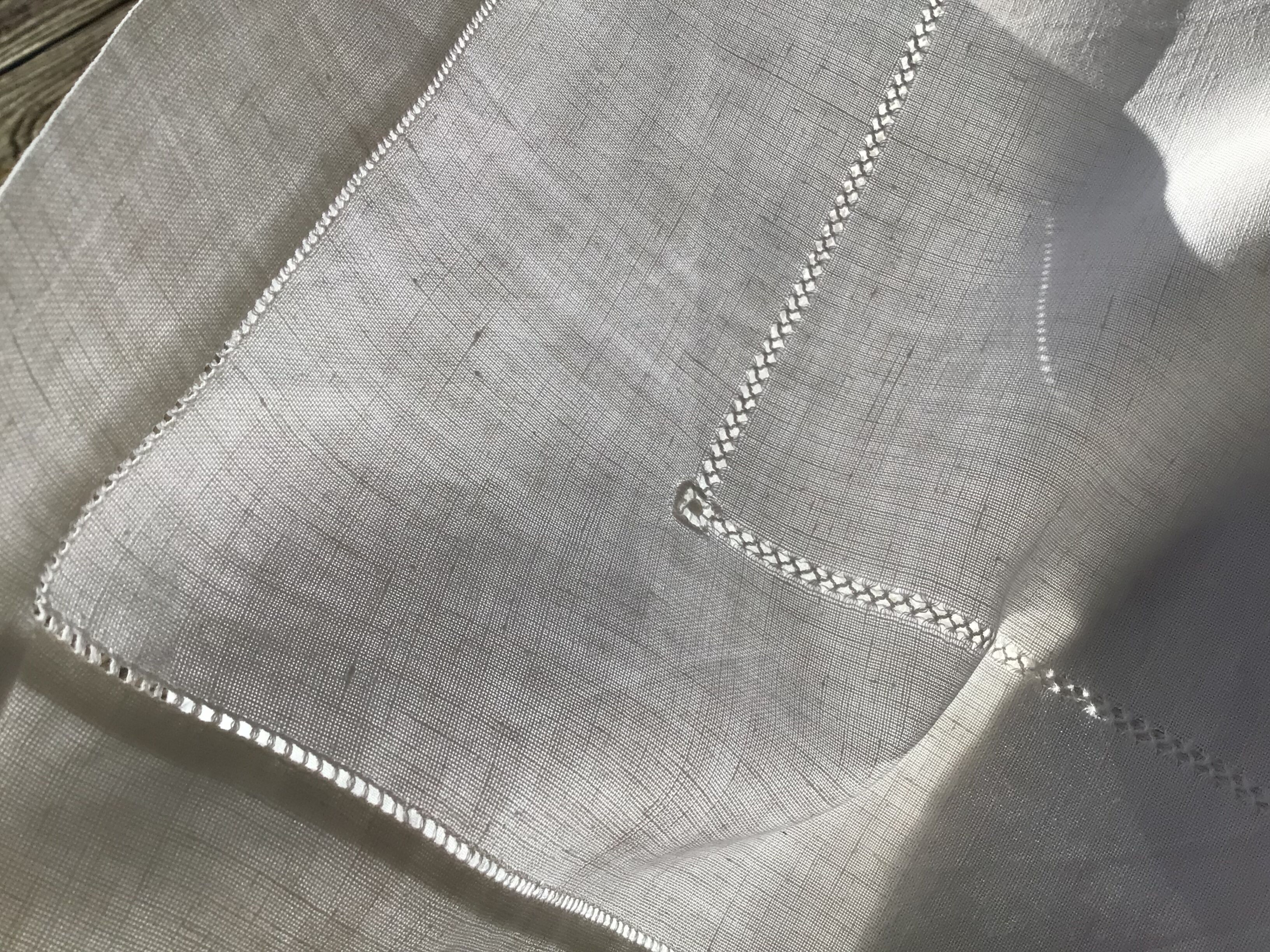 Square linen tablecloth fine days lines and squares