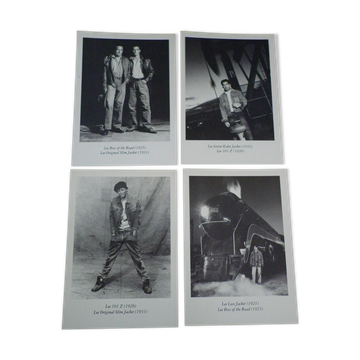 Set de 4 photographies cartes postales série limitée de 1992, en noir et blanc