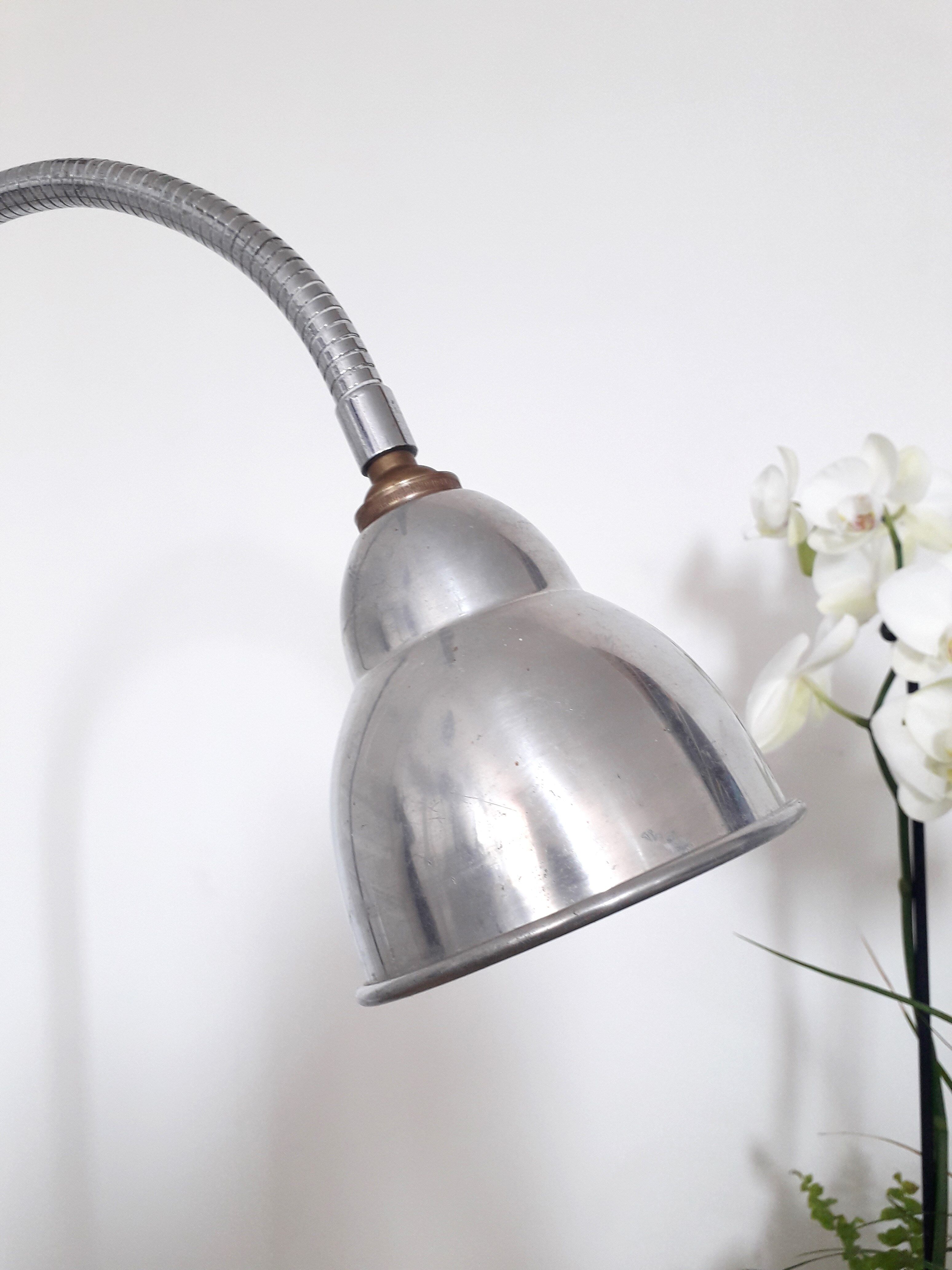 Workshop / industrial lamp - Orientable - Brushed metal - 50s
