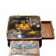 Japanese-style work table from the Napoléon III period in black lacquer and gilded bronze.