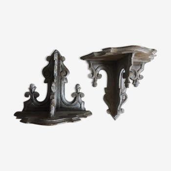 Pair of church shelves