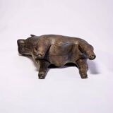 Leather Bulldog ottoman by Dimitri Omersa, England 1960s