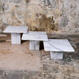 Set of 3 marble nesting coffee tables, Italy, 1980s