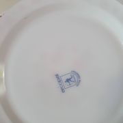 lot of arcopal scania dishes with small orange flowers flat plate, hollow dessert dish, one dish..