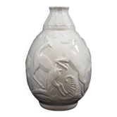 Vase Art déco aux 6 biches en faïence – C. Catteau Boch Frères La Louvière