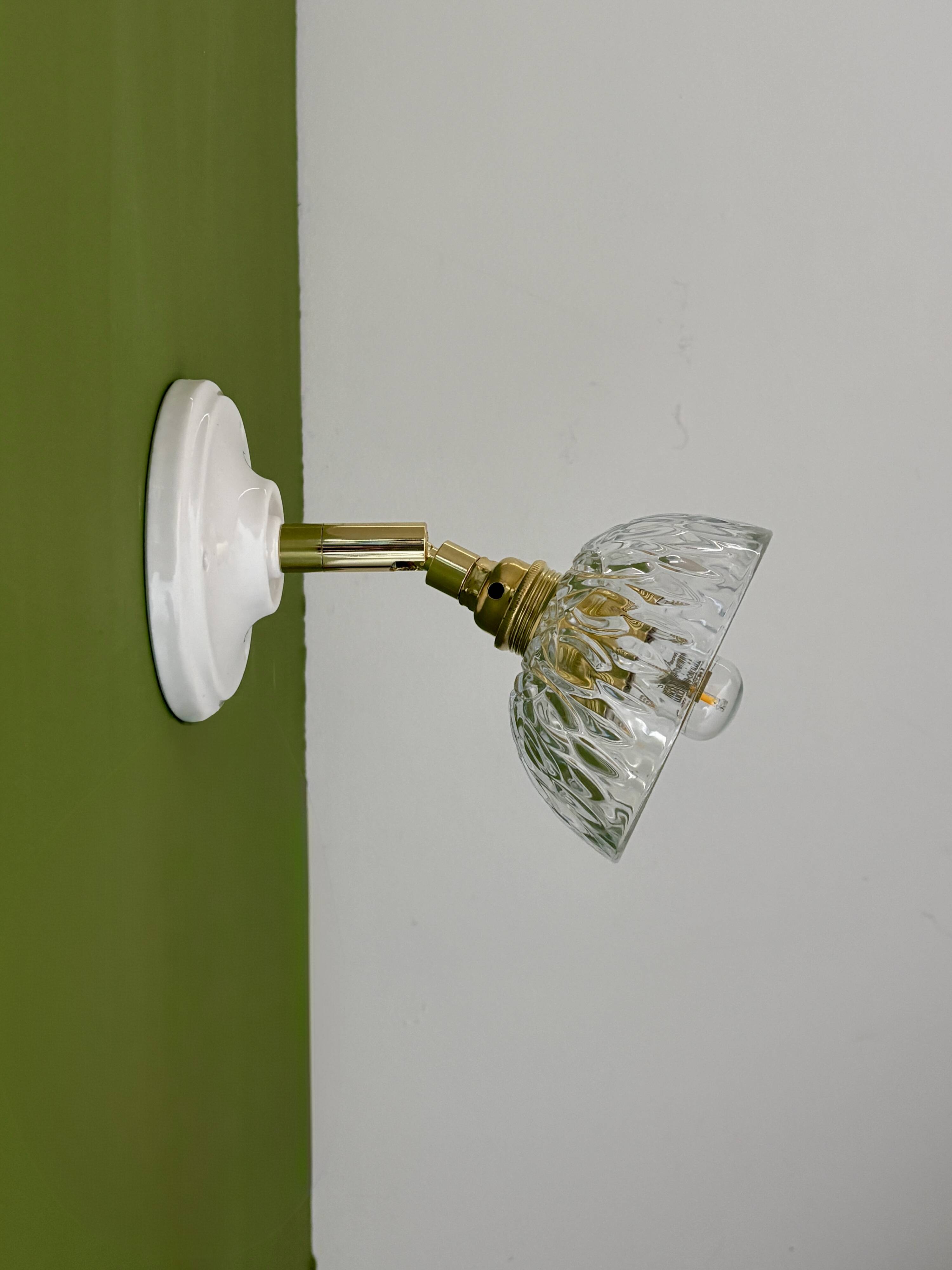 Vintage moulded glass lampshade - tableware collection -