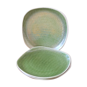 Lot of 3 large vintage plates from the New Time series by Boch-Frères