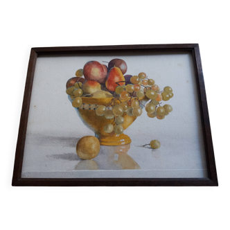 Still life with grapes and pears