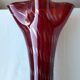Red glass vase