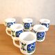 Série de 6 mugs design Mobil années 70