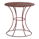 Antique painted metal table – European round industrial table – circa 1920