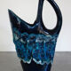 Blue vase fat lava Vallauris sea foam décor 70s