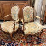 Pair of Louis XV period armchairs