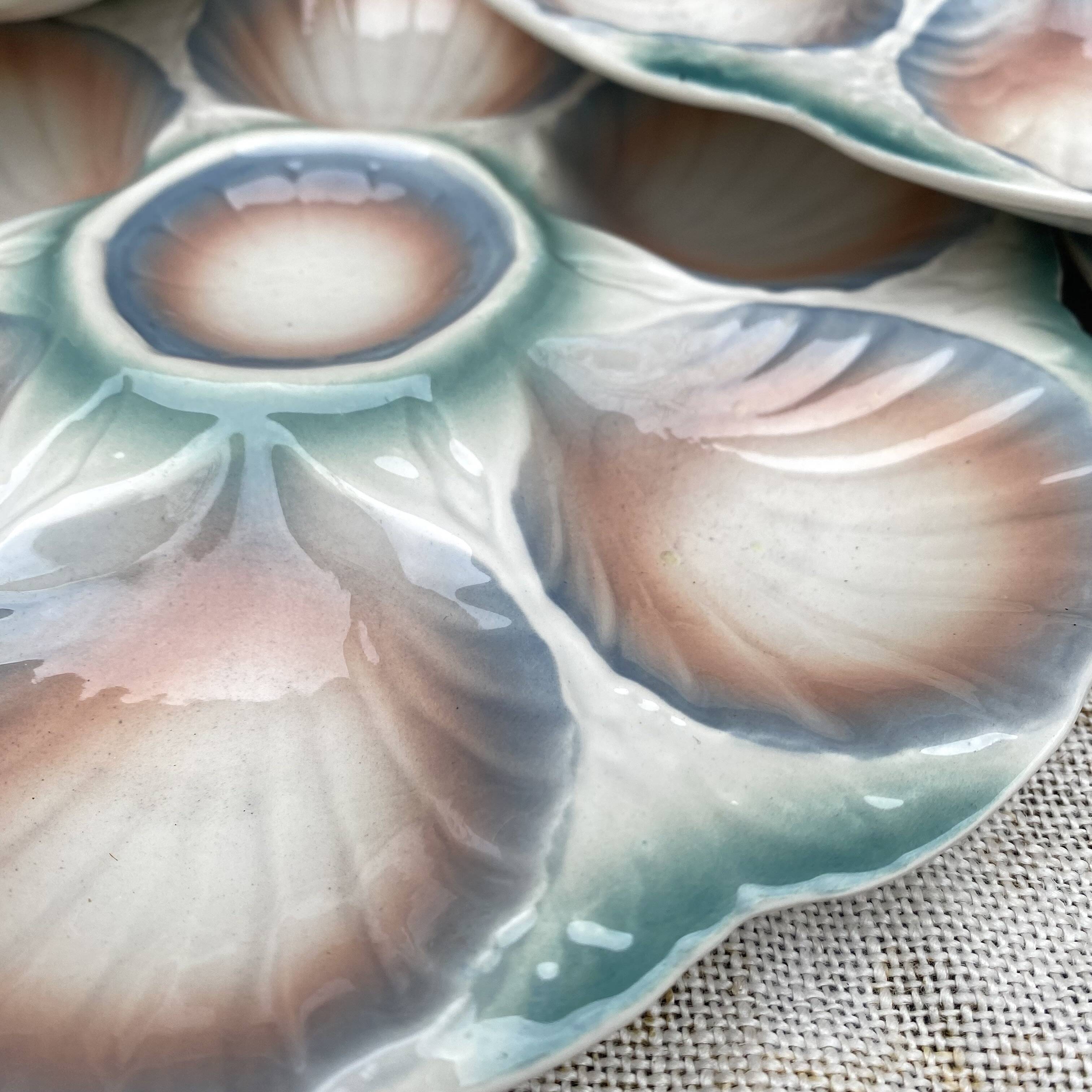 Barbotine oyster plates Digoin