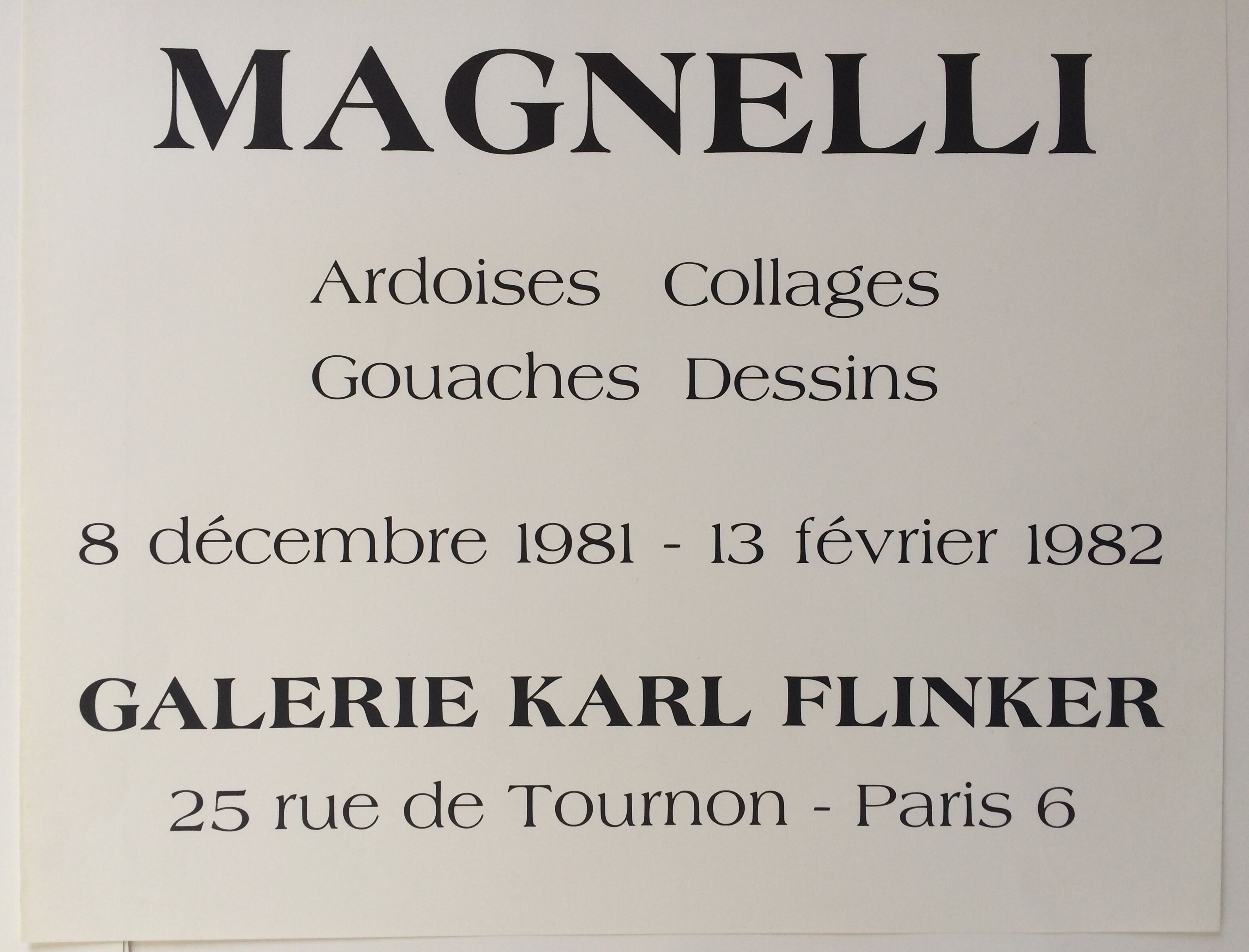 Affiche originale d'exposition Galerie Karl Finker, 1981-82