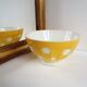 Yellow Bowl with white polka dots Sarreguemines