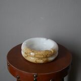 Vintage mineral stone ashtray, handcrafted country decoration