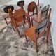 Set of 6 mid century Brutalist teak and steel dining chairs, 1960s