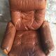 Scandinavian armchair in teak and leather - 1960