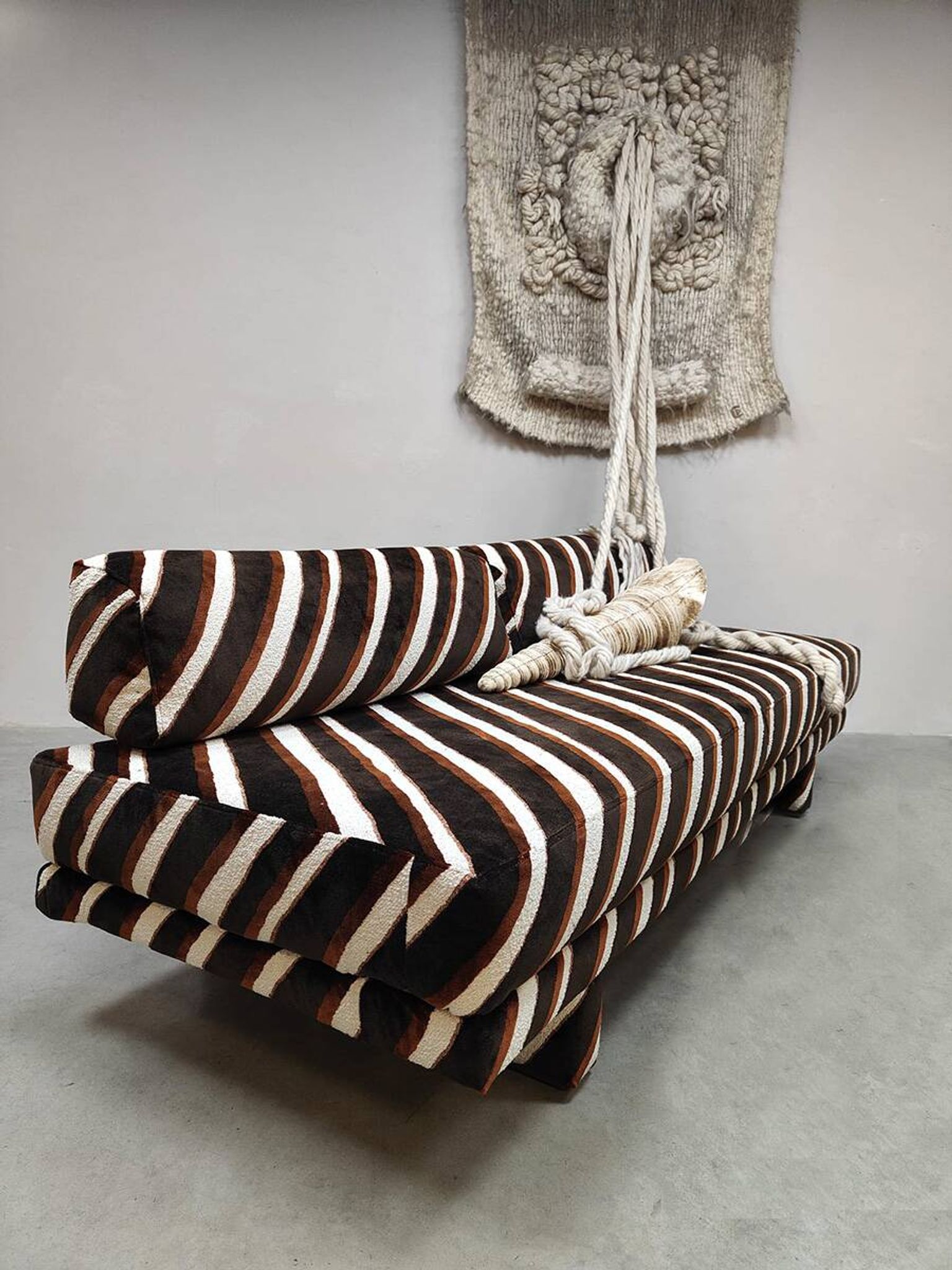 Rare vintage De Sede DS-80 sofa daybed 'stripes'