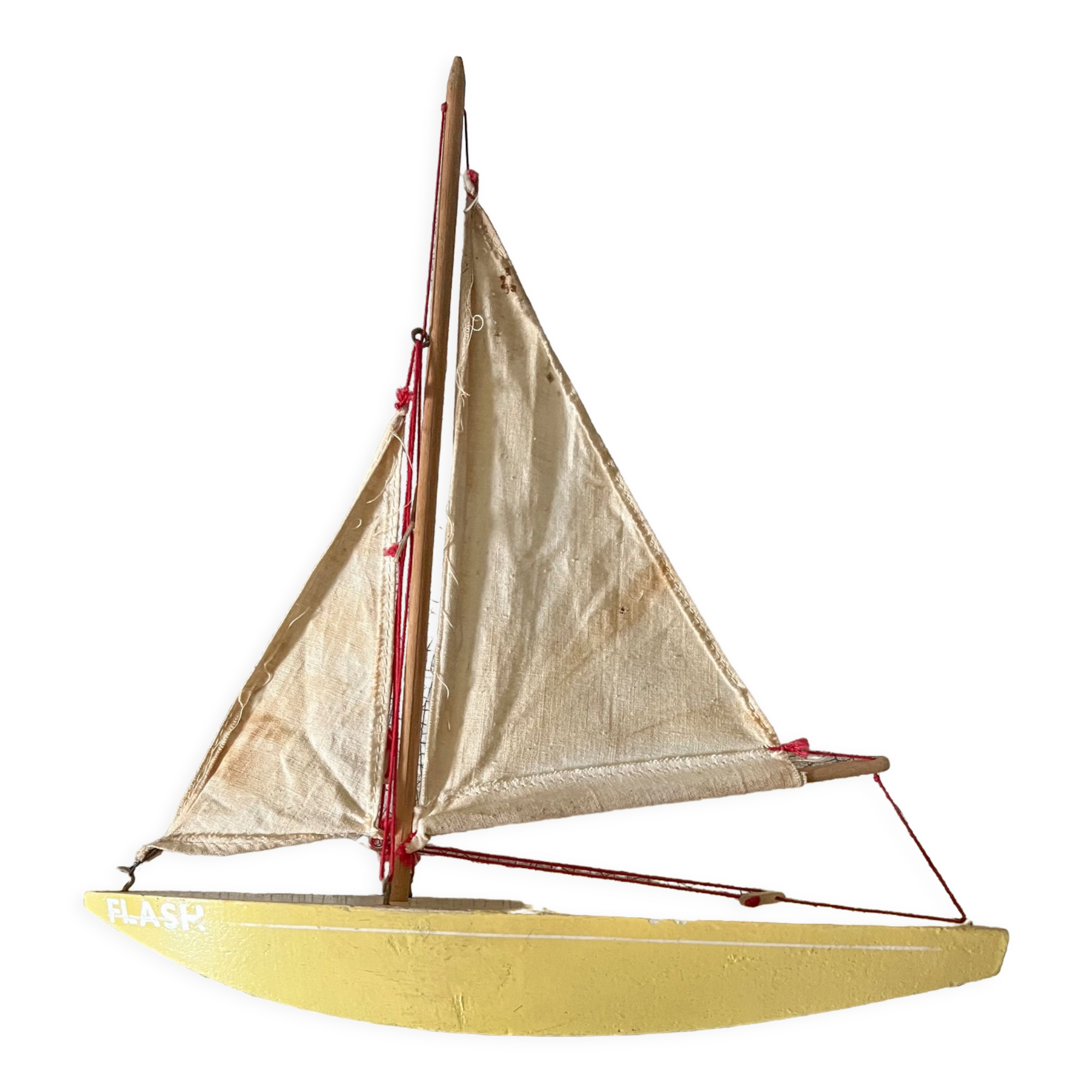 English basin sailboat bowman in wood, 50s-60s