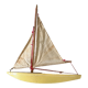 English basin sailboat bowman in wood, 50s-60s