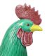Pair of Glazed Polychrome Roosters Chinese Porcelain 34cm