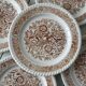 5 orange dessert plates.