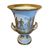 Medici vase in Italian porcelain and gilded with gold