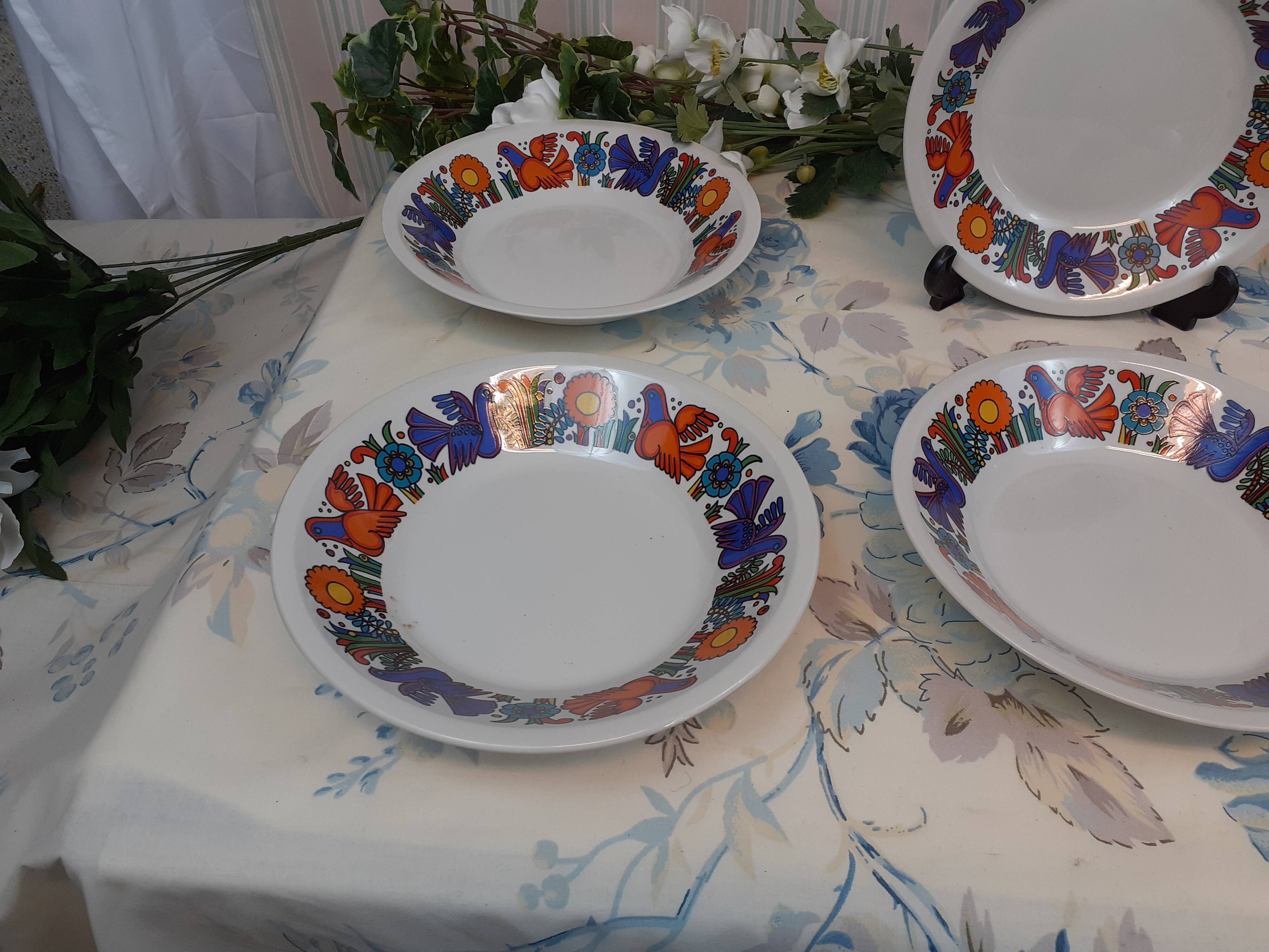 Set of 6 hollow plates acapulco villeroy and bocj