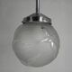 Art Deco pendant light with engraved glass globe and birds, 1930s