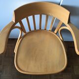 Fauteuil bureau bois Radomsko Zmg Pologne 1950 vintage