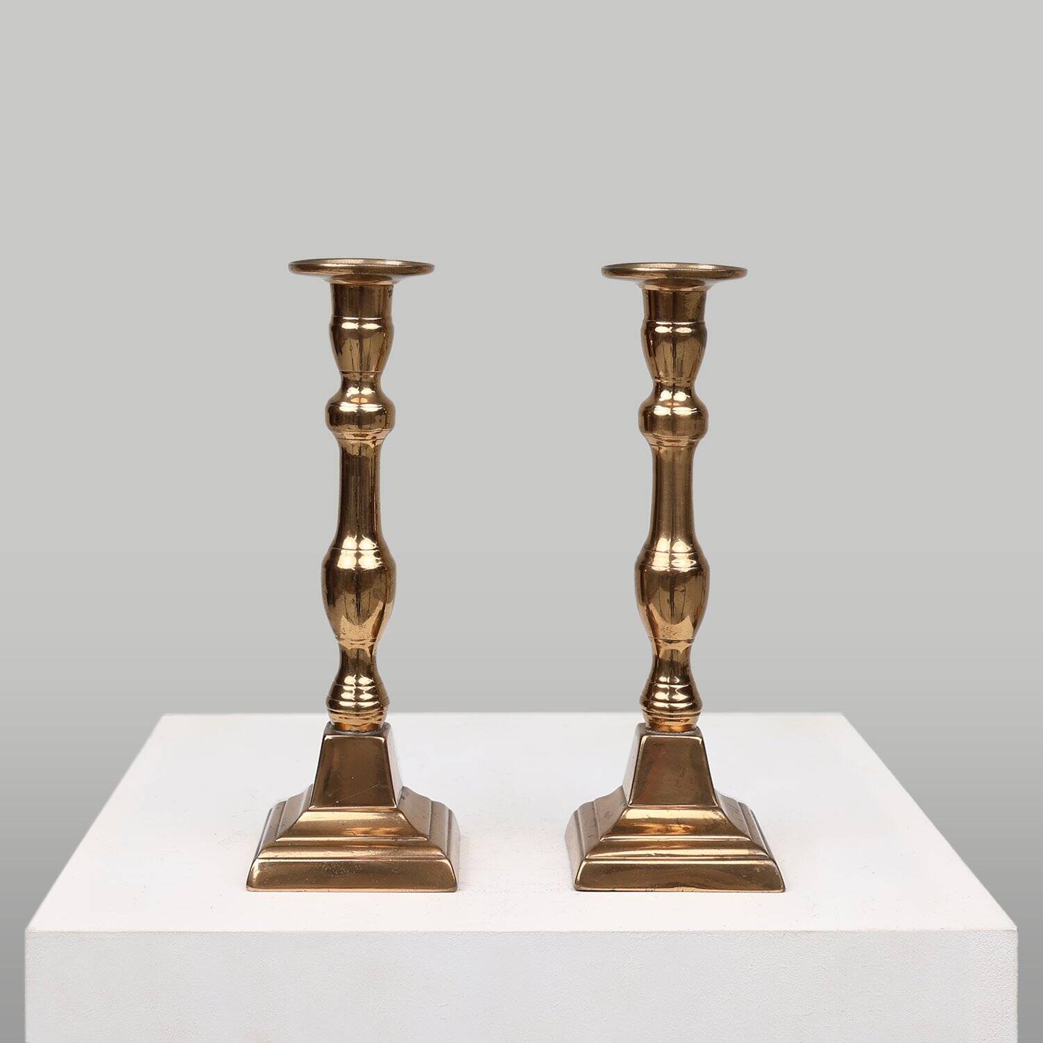 French Candlesticks in Bronze, 1890s, Set of 2