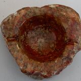 Ashtray in marble stone of vintage cherry color