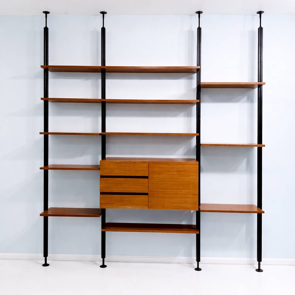 Wall Library or Floor/Ceiling in Light Walnut