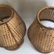 Vintage rattan bedside lamps duo
