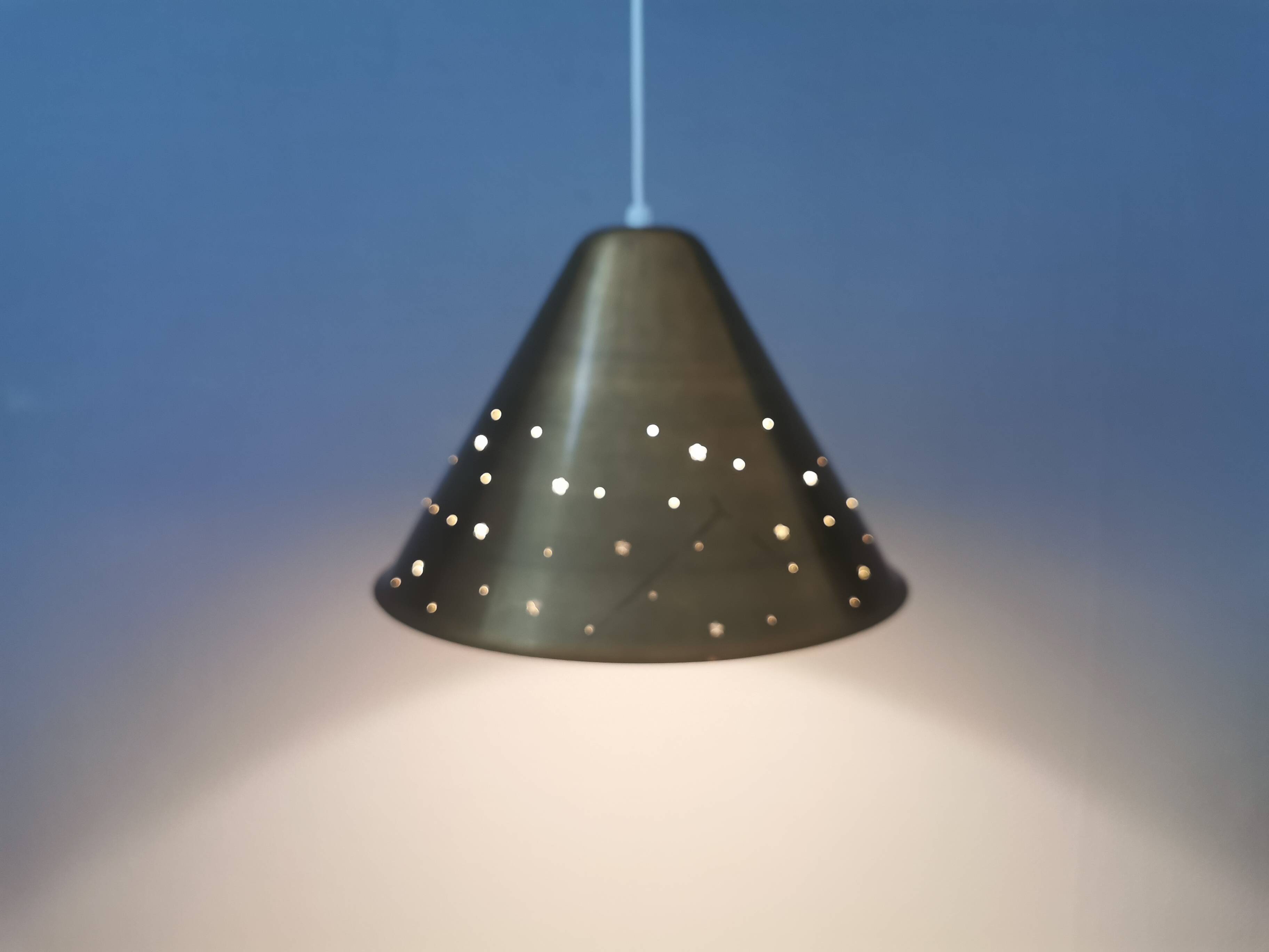 Hanging lamp from Danish Fog&Mørup 1950s, made of solid brass.