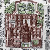 1959 map view of the center of paris from a bird's eye, n° 63 blondel la rougery, tourism commission