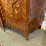 Louis XV style 3-door wardrobe in oak and rosewood - 1970s