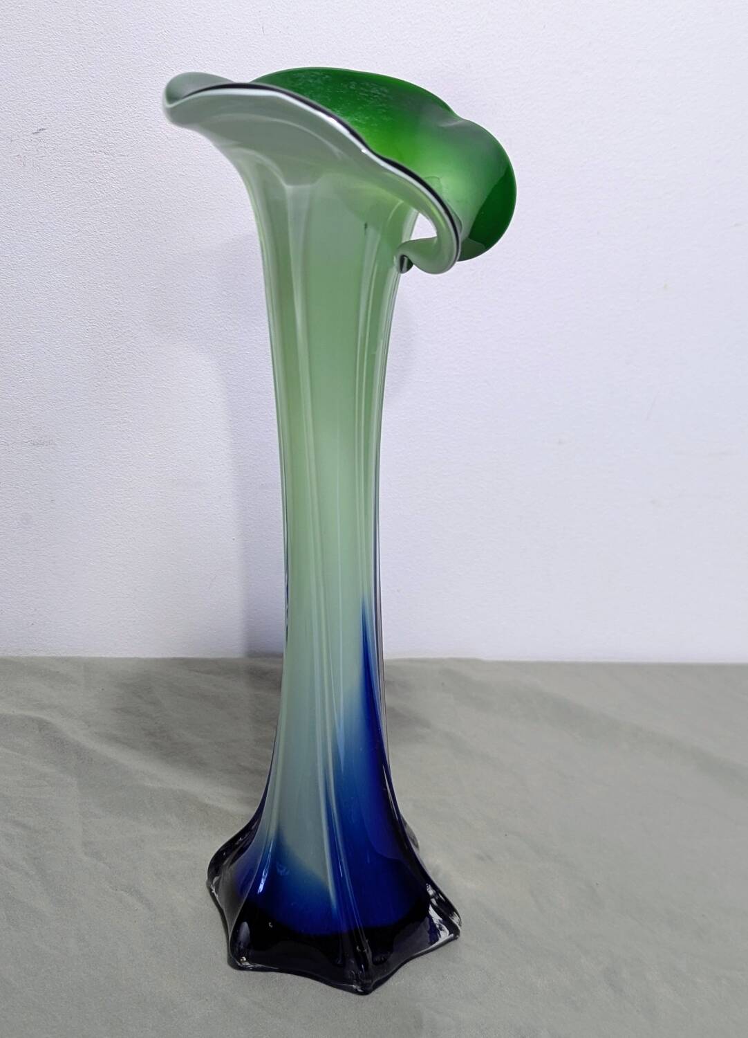 Soliflore Vase Murano Jack In The Pulpit. Arum Flower. In Blown Glass.