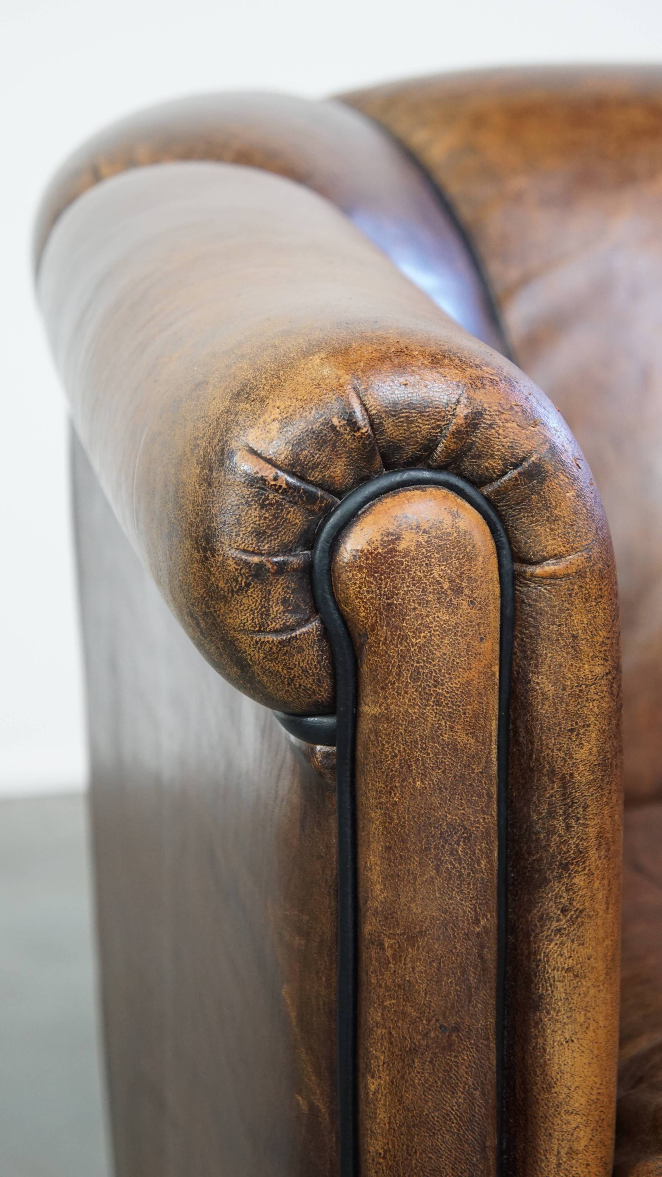 Vintage Sheepskin Leather Club Chair