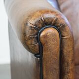 Vintage Sheepskin Leather Club Chair