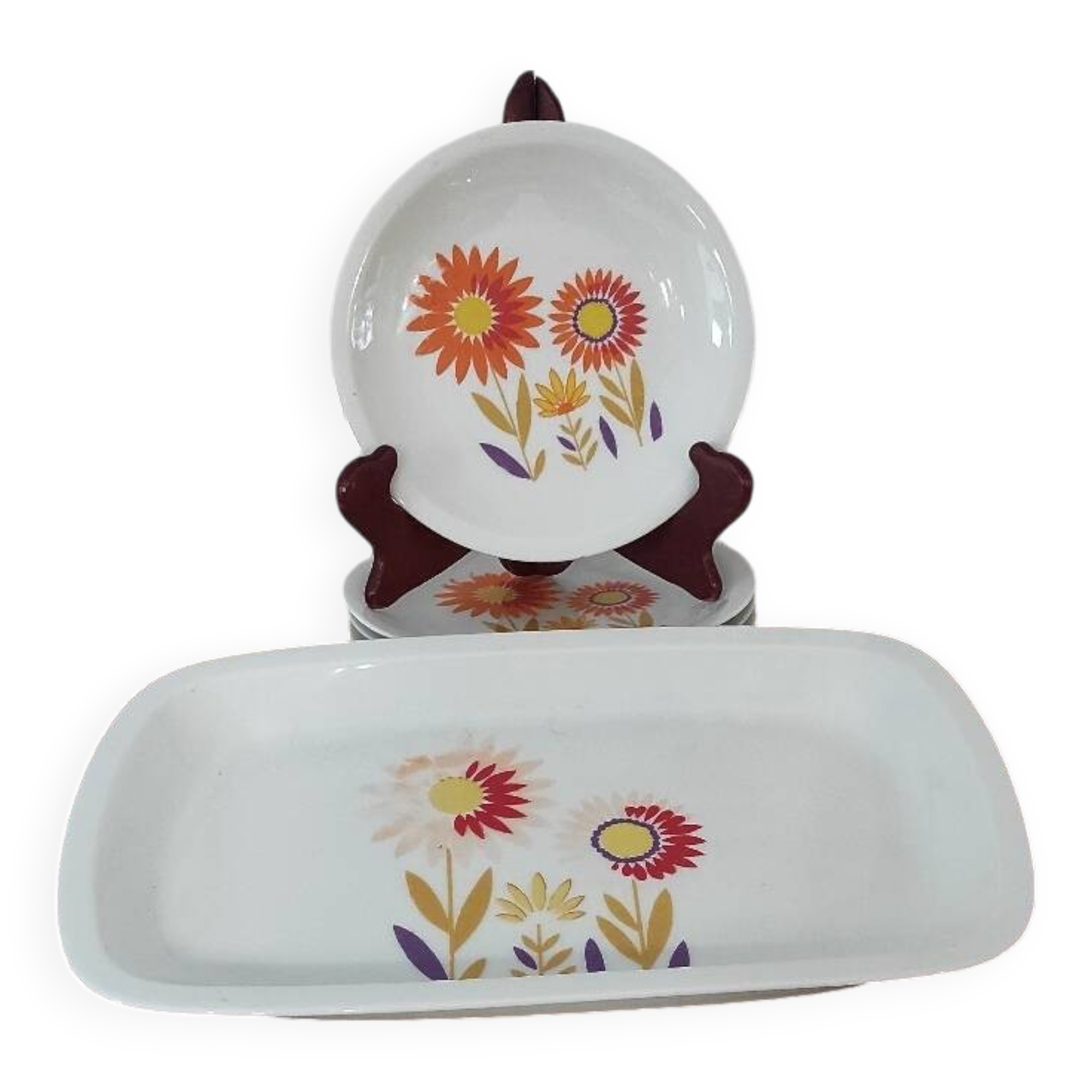 Set of Vintage Sologne dessert plates